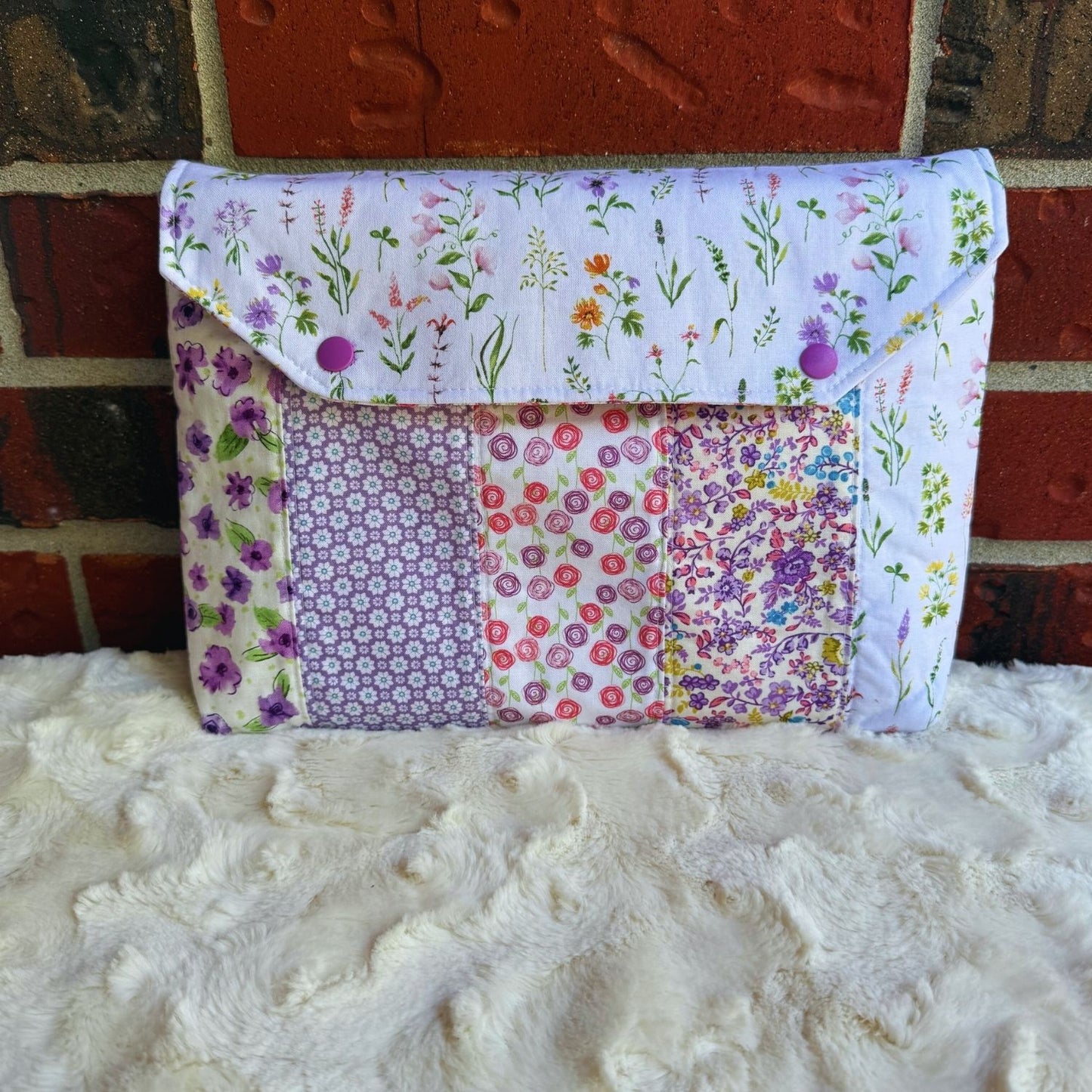 Purple patchwork bible sleeve (large)