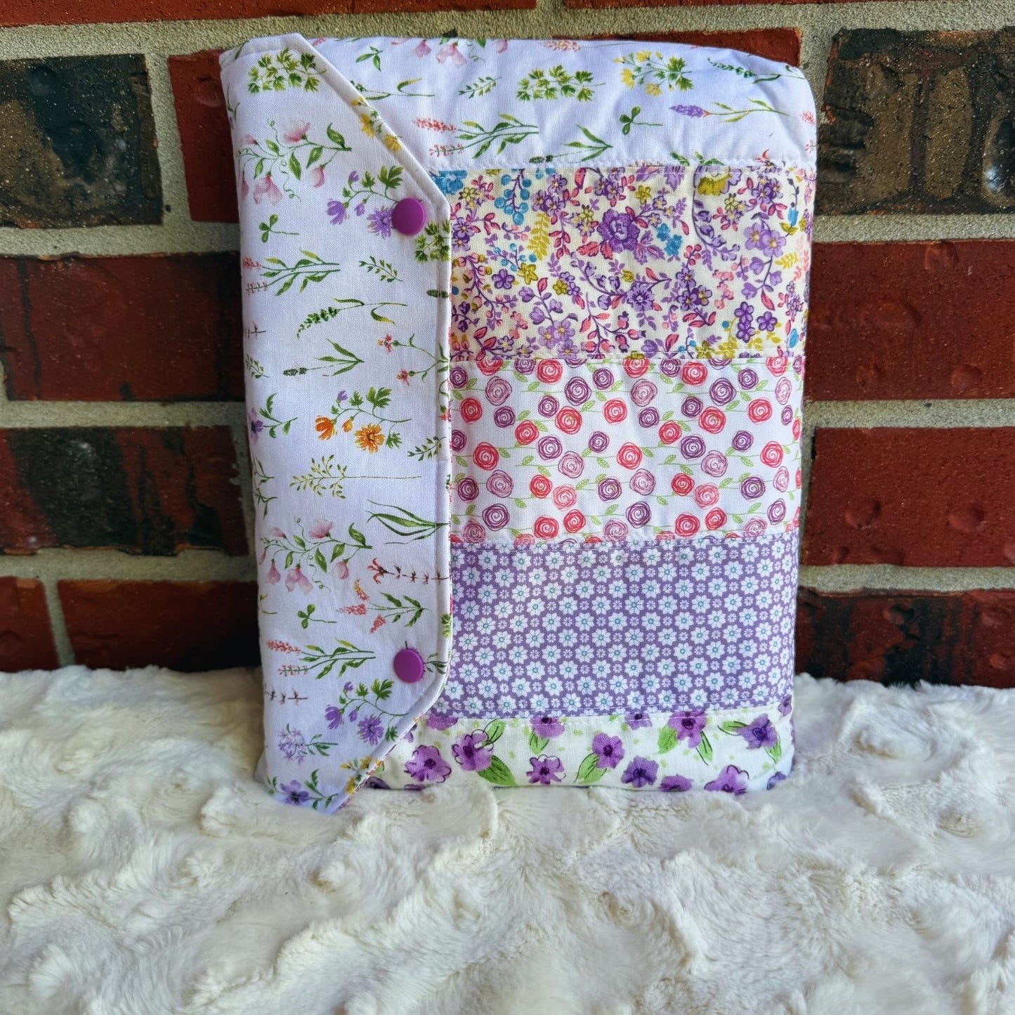 Purple patchwork bible sleeve (large)