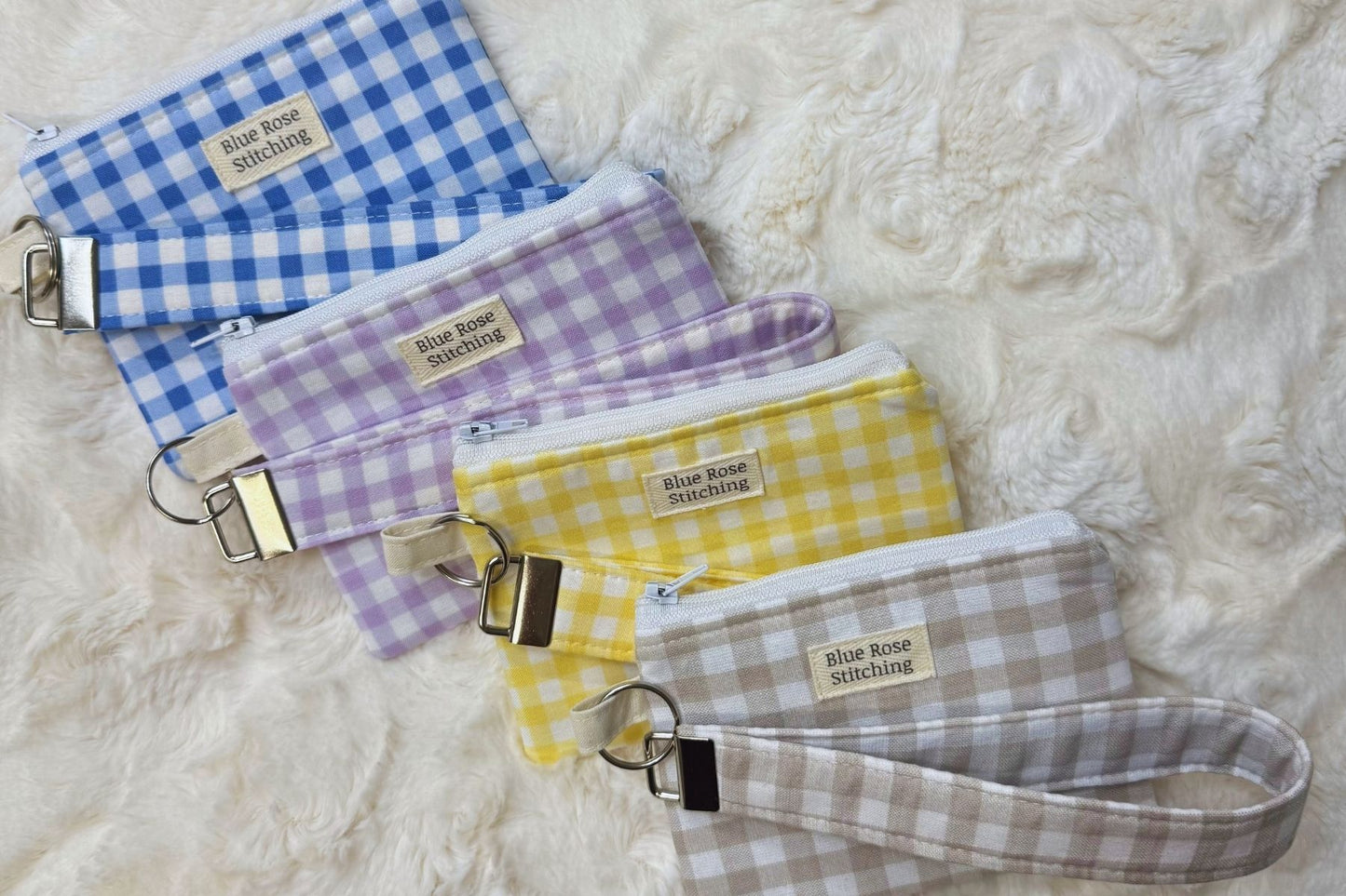 Gingham keychain wristlet & wallet